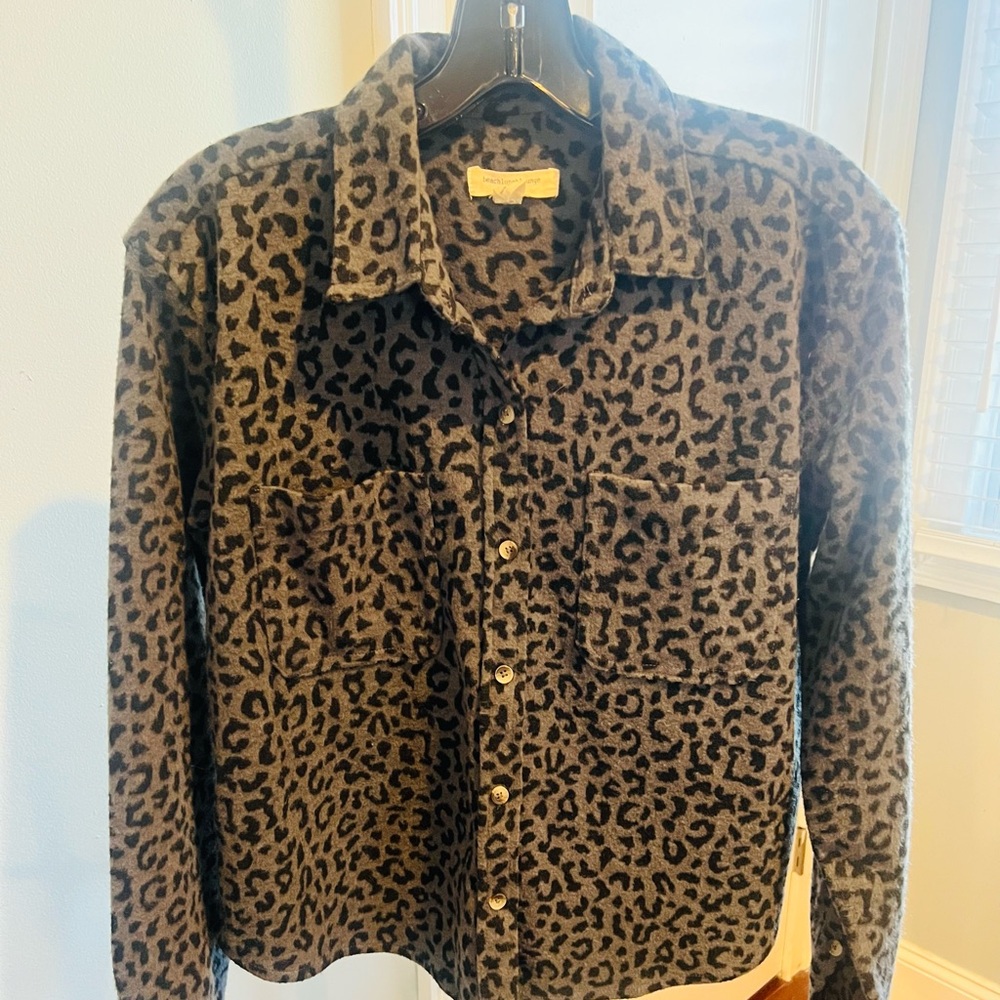 Leopard Print Button-Up Shirt
